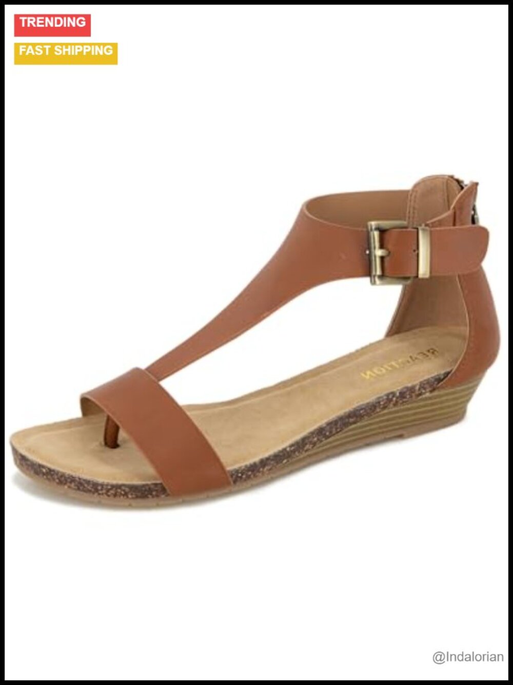 Kenneth Cole REACTION T-Strap Wedge Sandal with Ortholite Foam